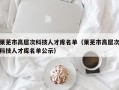 莱芜市高层次科技人才库名单（莱芜市高层次科技人才库名单公示）