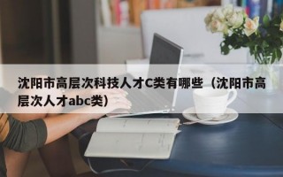 沈阳市高层次科技人才C类有哪些（沈阳市高层次人才abc类）