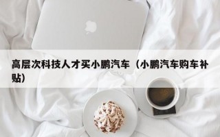 高层次科技人才买小鹏汽车（小鹏汽车购车补贴）
