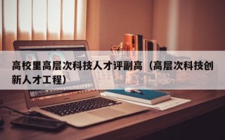 高校里高层次科技人才评副高（高层次科技创新人才工程）