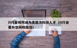 it行业如何成为高层次科技人才（it行业晋升空间和路径）