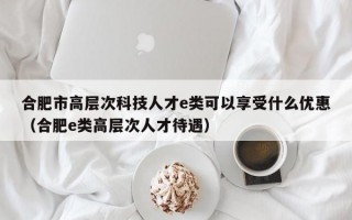 合肥市高层次科技人才e类可以享受什么优惠（合肥e类高层次人才待遇）