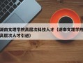 湖南文理学院高层次科技人才（湖南文理学院高层次人才引进）