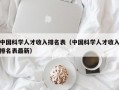 中国科学人才收入排名表（中国科学人才收入排名表最新）