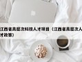 江西省高层次科技人才项目（江西省高层次人才政策）