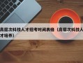 高层次科技人才招考时间表格（高层次科技人才培养）