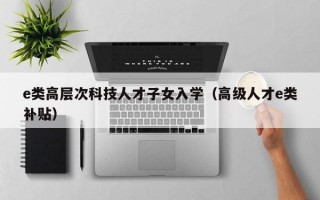 e类高层次科技人才子女入学（高级人才e类补贴）